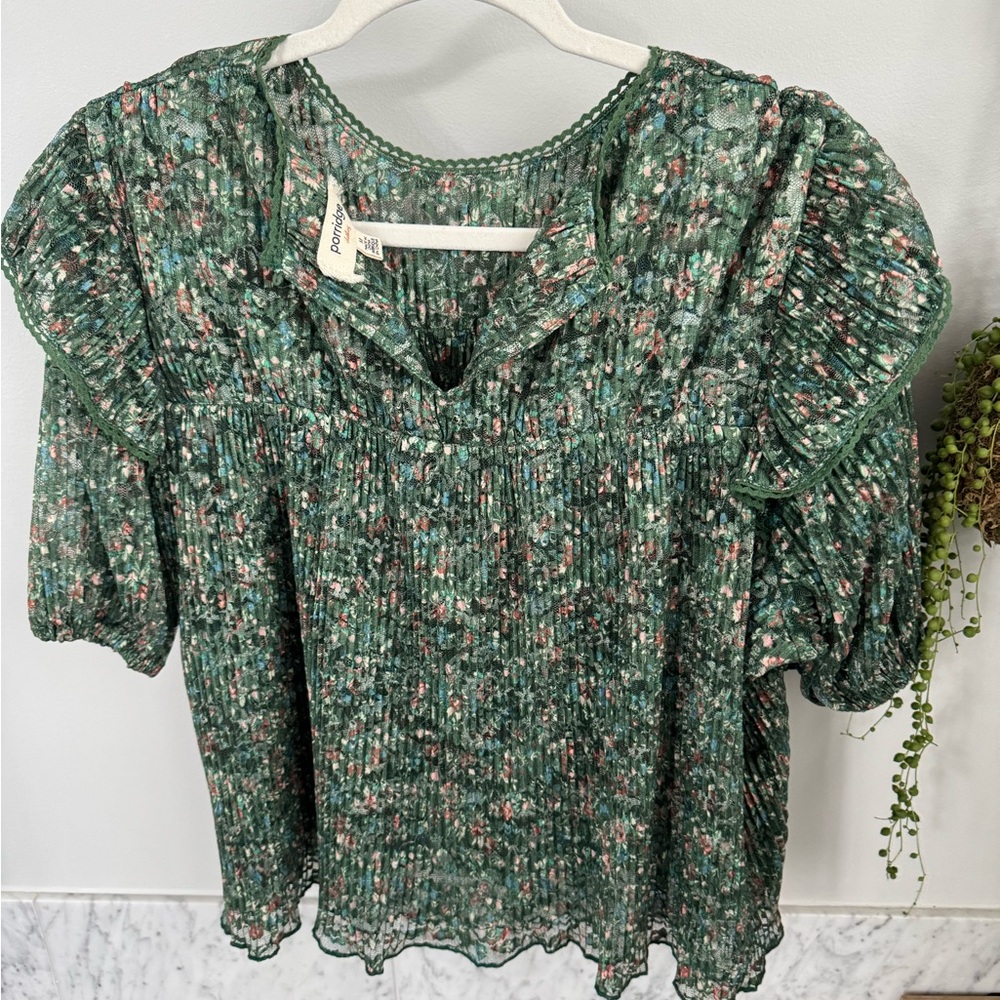 Floral Green Blouse - Picture 2 of 5
